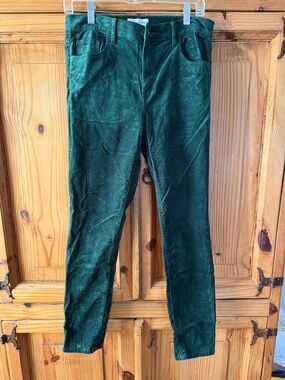 LOFT Forest Green Velvet Skinny Pants